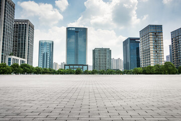 Expansive Modern Urban Cityscape with Skyscrapers and Clear Skies
