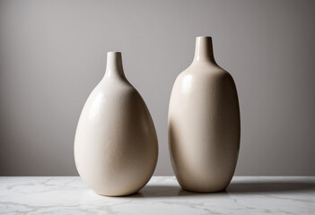 A minimalist white ceramic vase, an artful decoration