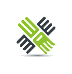 Obraz premium Intertwined hands graphic design