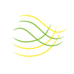 yellow green wave lines