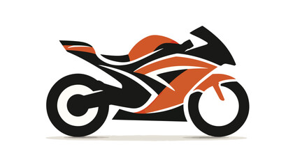 Orange black motorcycle illustration