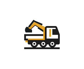 Construction truck with crane illustration