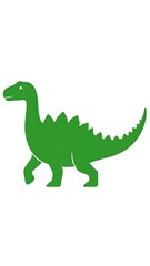 Obraz premium Simple green dinosaur silhouette, side profile (2)