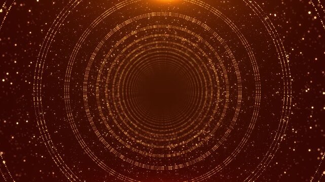 Golden Circles on Luxurious Black Background Elegant 4K Design with Rich Texture luxury ring circle luxury Holidays background, spotlight Christmas card, music nightclub, award ceremony, evening party