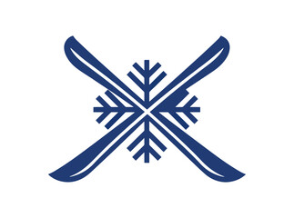 Winter sport design with snowflake and ski poles