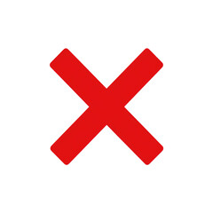 Obraz premium red cross mark isolated on transparent background Remove png, Clipping Path, pen tool