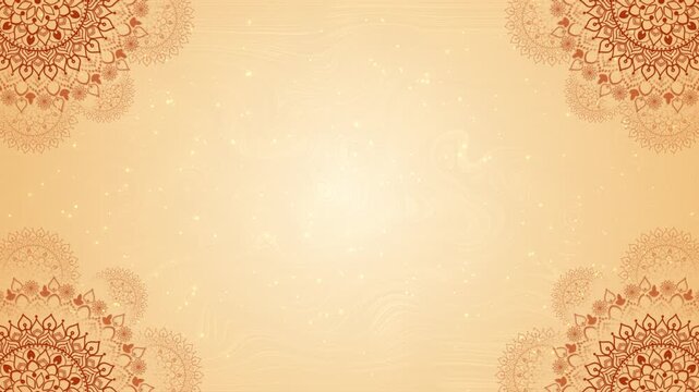 Golden festive mandala background particles particles backdrop. for Diwali greetings, traditional Indian weddings, festival invitations, spiritual cultural branding luxury presentations, celebration