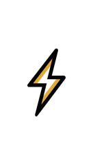 Golden lightning bolt graphic design element