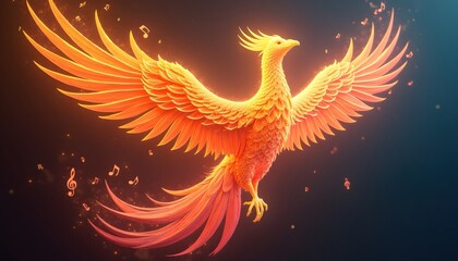 Fototapeta premium Melodies Shaping the Eternal Bird of Music