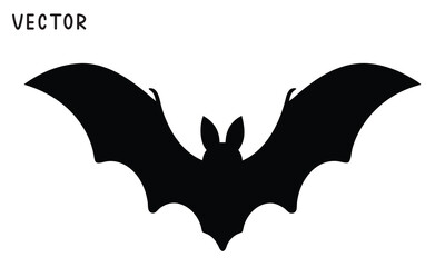 Halloween bat and bats silhouette, Bat icon vector, Halloween bats vector illustration on a white background