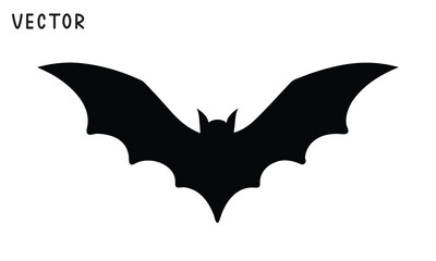 Halloween bat and bats silhouette, Bat icon vector, Halloween bats vector illustration on a white background