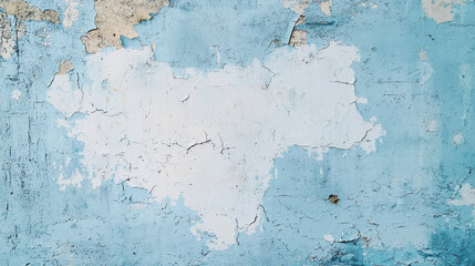 Fototapeta premium A Clear white background wall painted in light blue, with lots of deep shadows creating a moody atmosphere. 