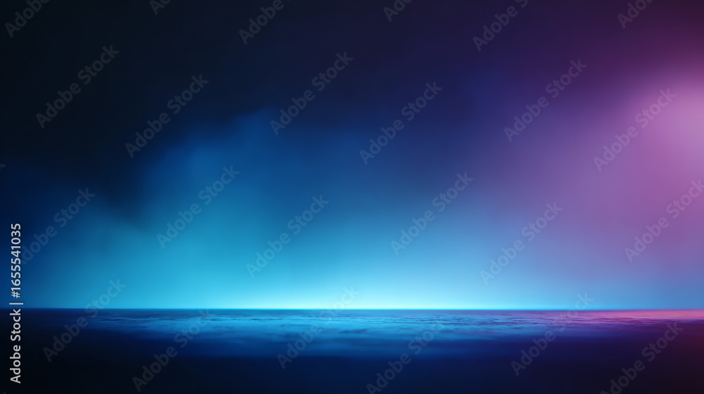 Poster dreamy blend of soft vhs static haze transitions into glowing blue and pink gradient, creating seren
