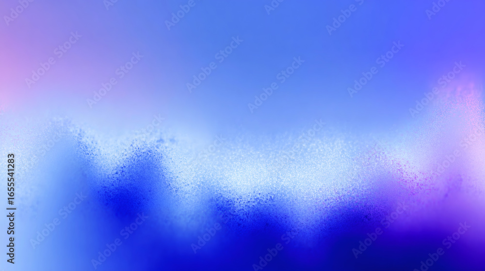 Poster soft vhs static haze blends into glowing blue gradient, creating dreamy and abstract visual effect. 