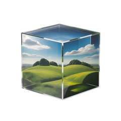 green field and blue sky