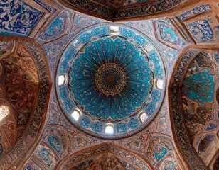Intricate dome ceiling, vibrant colors