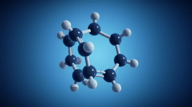 Cyclohexane molecule 3D model.