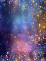Abstract bokeh background with vibrant colors and glittering particles