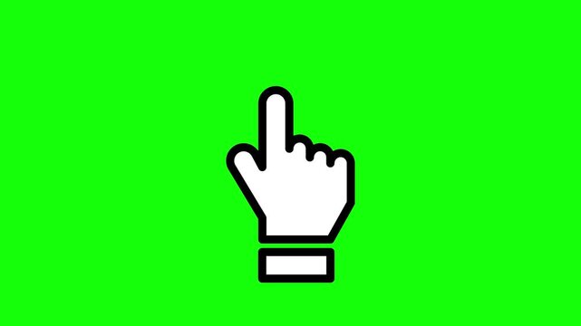 Animation of a hand with the index finger up moving up and down in a loop on a green chroma key