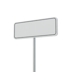 Blank street sign on pole ready for text isolated on transparent background