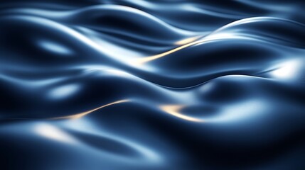 Obraz premium Abstract design of flowing, dark blue, liquid-like material.