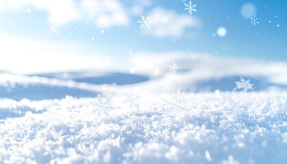 Fototapeta premium Snowy landscape, winter sun, outdoor scene