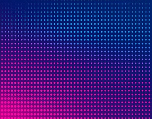 Abstract gradient of pink and blue dots on a dark background