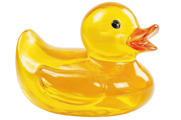 Yellow transparent rubber duck