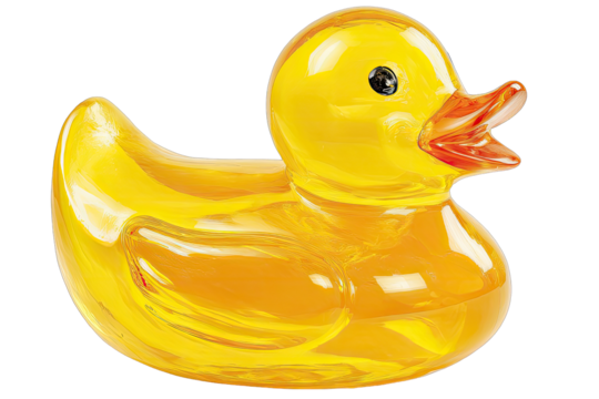 Yellow transparent rubber duck - Powered by Adobe