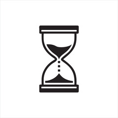 Black and White Hourglass Icon Vector