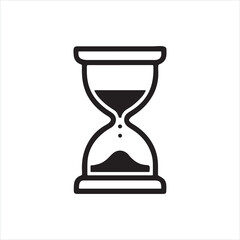 Black and White Hourglass Icon Vector