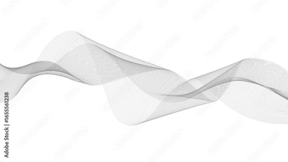 Poster abstract wave element for design digital frequency track equalizer. gray waves vector illustration. 