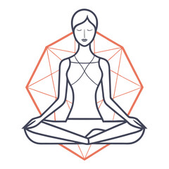 silhouette of yoga woman