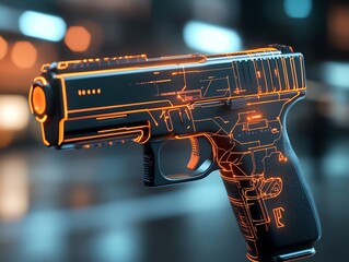 A glowing gun creating adhesive lines that connect disjointed dimensions