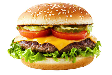 Cheeseburger with melted cheddar and lettuce
