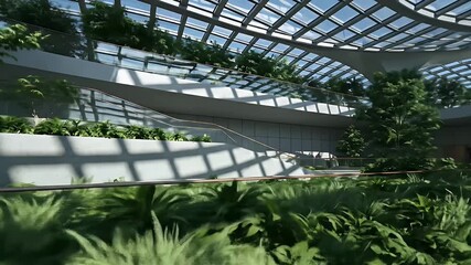 Modern Architectural Biodome Lush Indoor Oasis - Powered by Adobe
