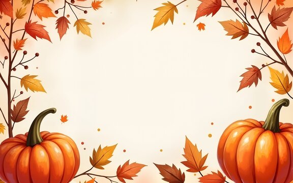 Autumn event invitations, festive card ideas, and seasonal menus: enchanting halloween and thanksgiving themes in warm watercolor hues. High quality