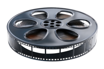 A 3D rendered movie film reel