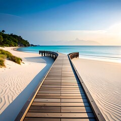 Serene beach walkway