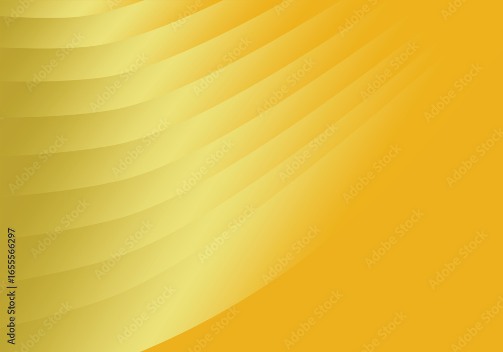 Poster abstract yellow and gold gradient background features dynamic flowing wavy and curved lines, perfect