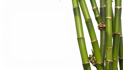 Obraz premium Vibrant Green Bamboo Stalks, Lush Nature, Isolated Background