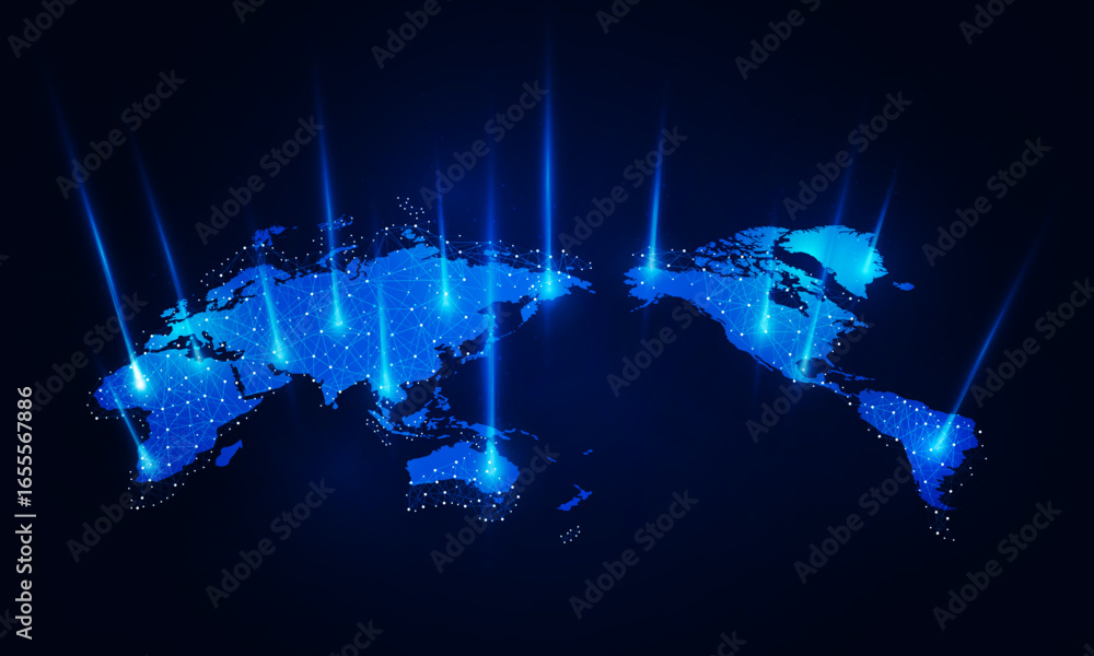 Aufkleber abstract airlines of the world map of airplane for logistic on light out business technology backgro