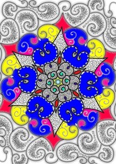 Colorful folk-art mandala pattern
Vibrant folk-art mandala pattern — great for ethnic-style design, textiles and decorative projects.