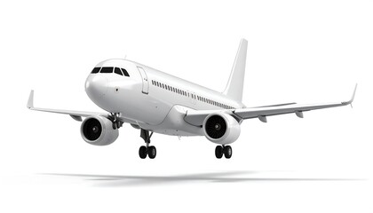 Obraz premium White airplane in flight