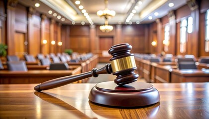Gavel in Courtroom.