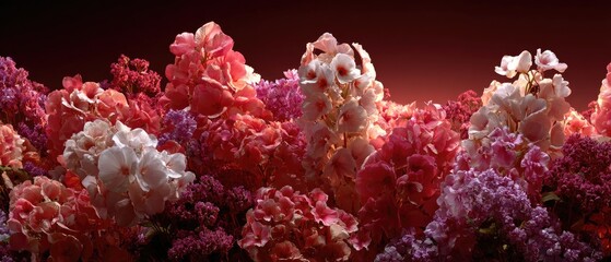 Vibrant floral arrangement of pink, red, and purple blooms