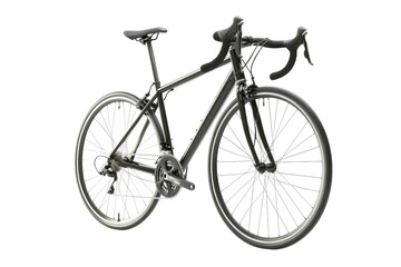Fototapeta premium Black road bicycle side view on white 