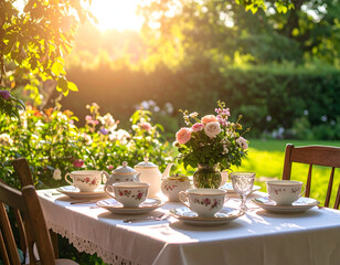 Sunlit Garden Tea Party Vintage China & Soft Florals