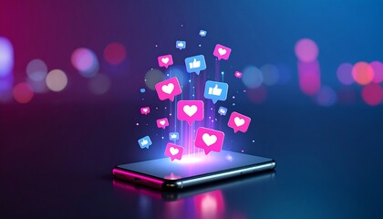 Social media engagement on a phone