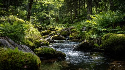Obraz premium waterfall in the forest